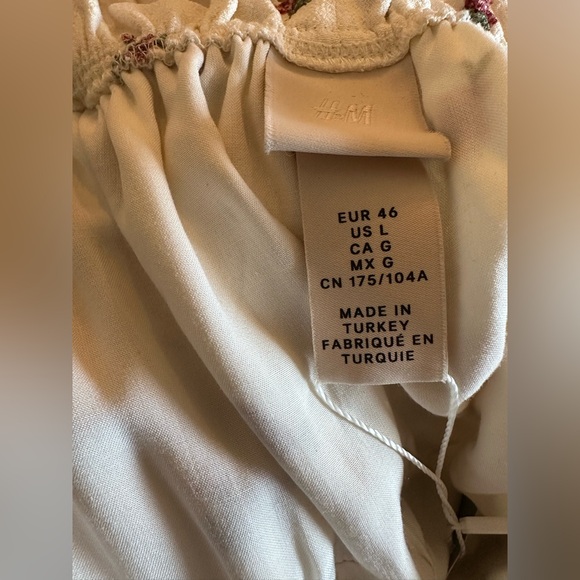 H&M peasant White Dress size L NWT - Picture 9 of 9